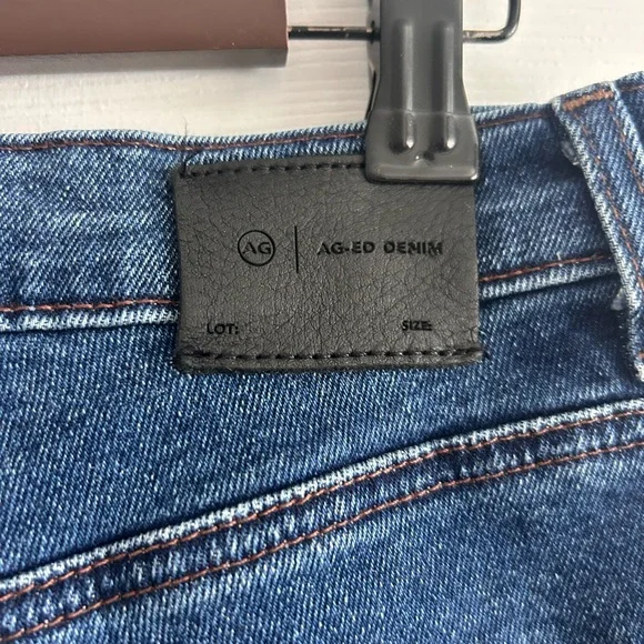 AG Adriano Goldschmied Saige Raw Hem Wide Leg Mid Rise Cotton Denim Jeans. - Picture 15 of 16